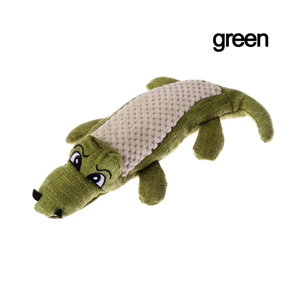 Linen Plush Crocodile Dog Toy