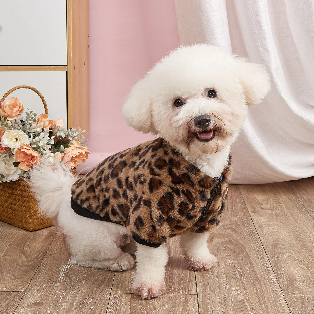 Colorful Leopard Fuzzy Coat