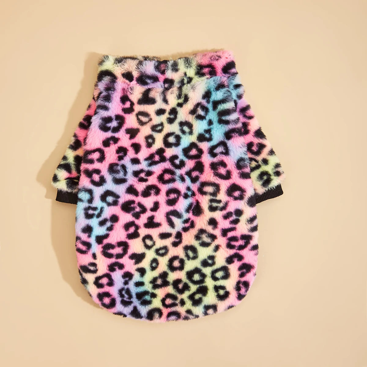 Colorful Leopard Fuzzy Coat