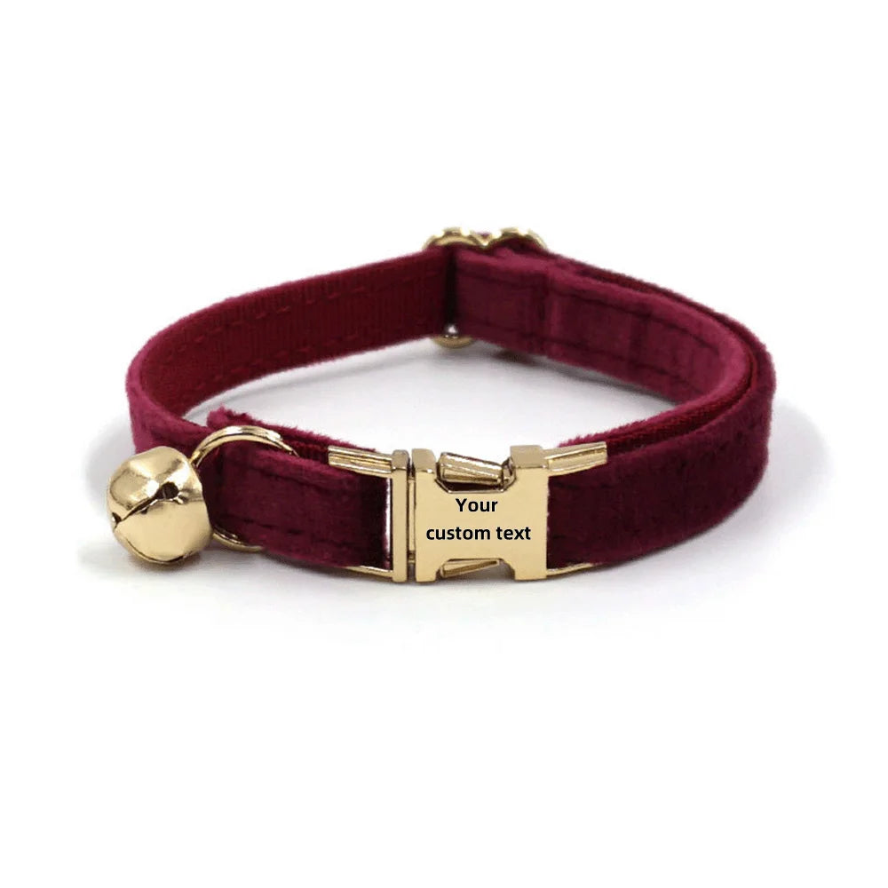 Customized Velvet Cat & Puppy Collar