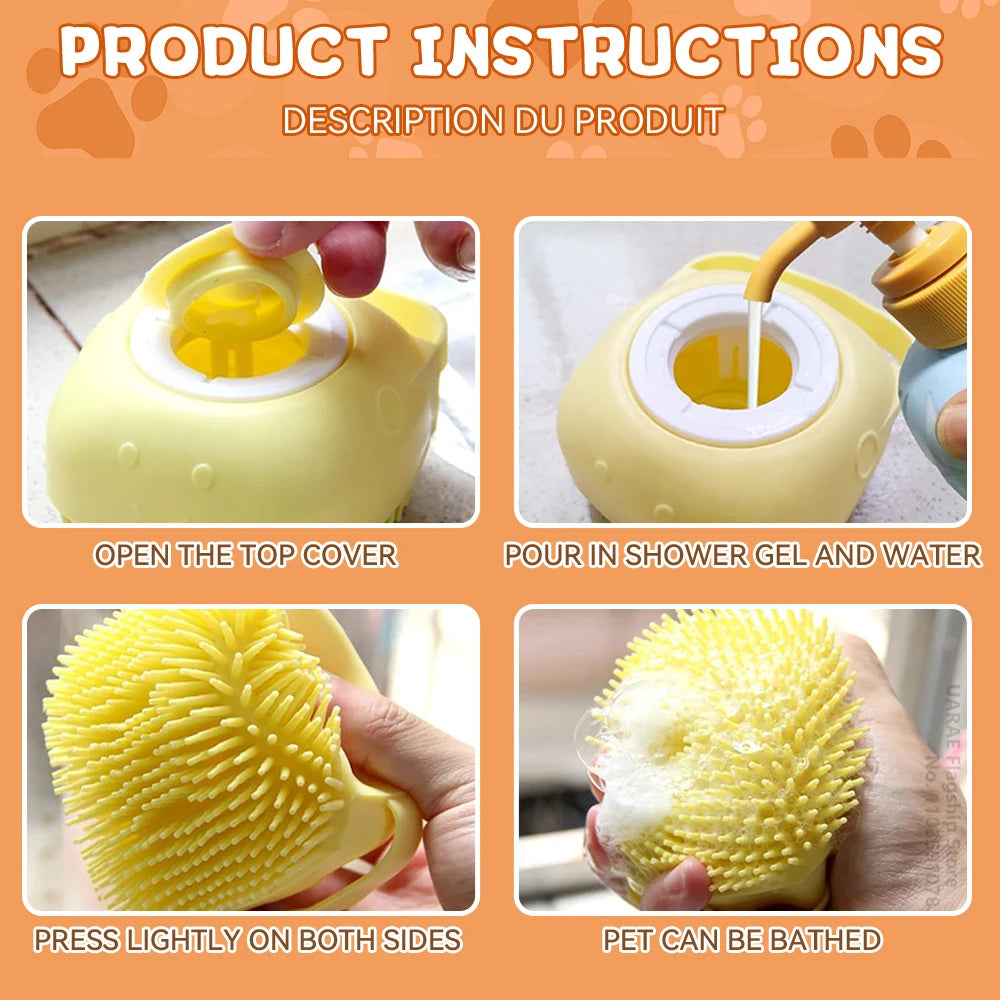 Dog Bathing Brush & Shampoo Dispenser
