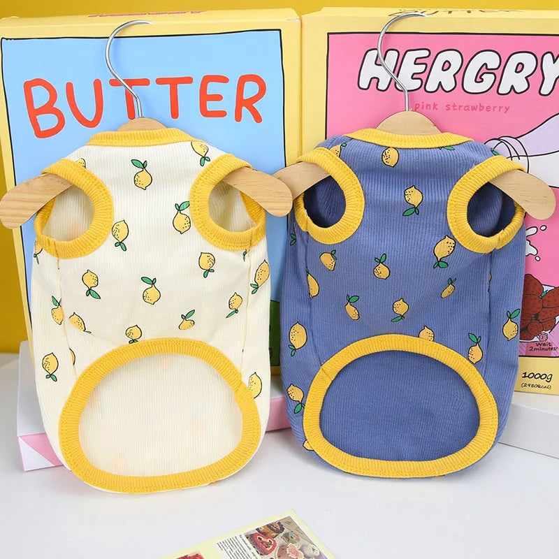 Lemon Pattern Dog Vest Shirt