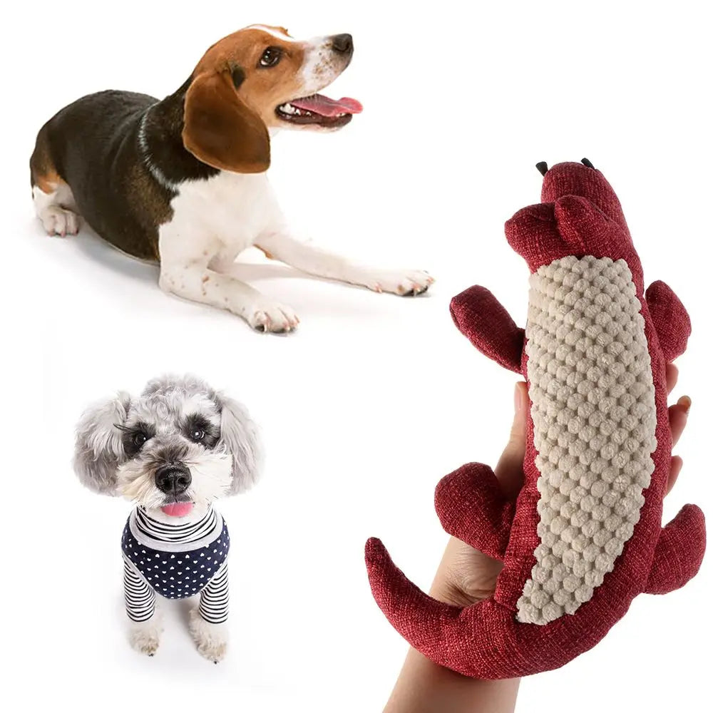 Linen Plush Crocodile Dog Toy