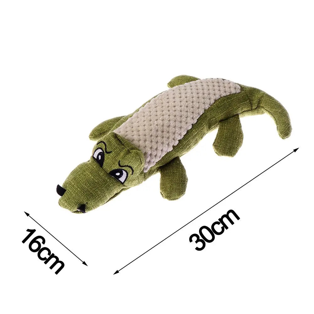 Linen Plush Crocodile Dog Toy
