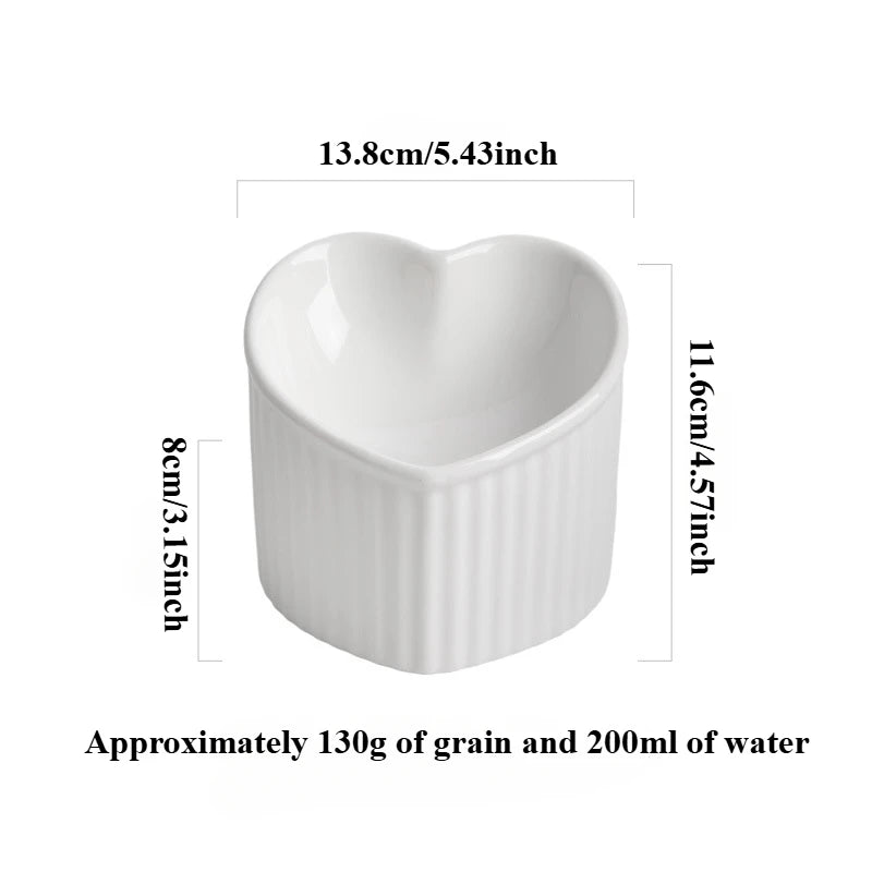 Slanted Ceramic Cat Bowl with Stand