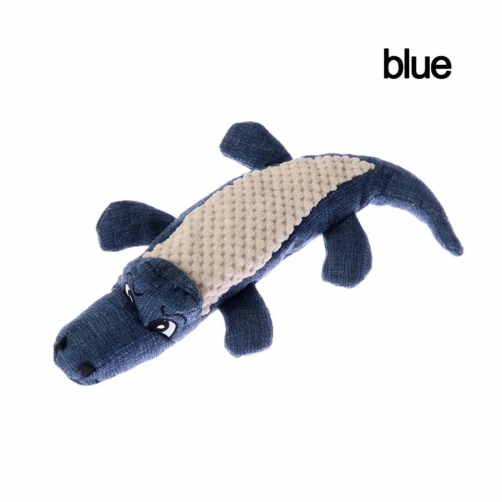 Linen Plush Crocodile Dog Toy