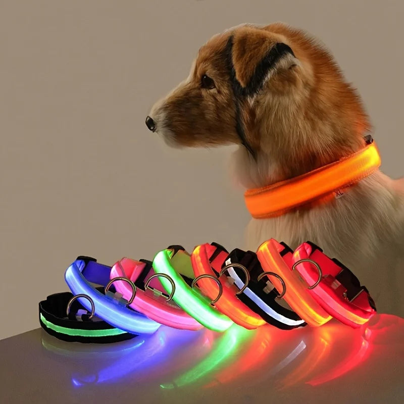 Nylon LED Night Safety Flashing Glow Dog Collar