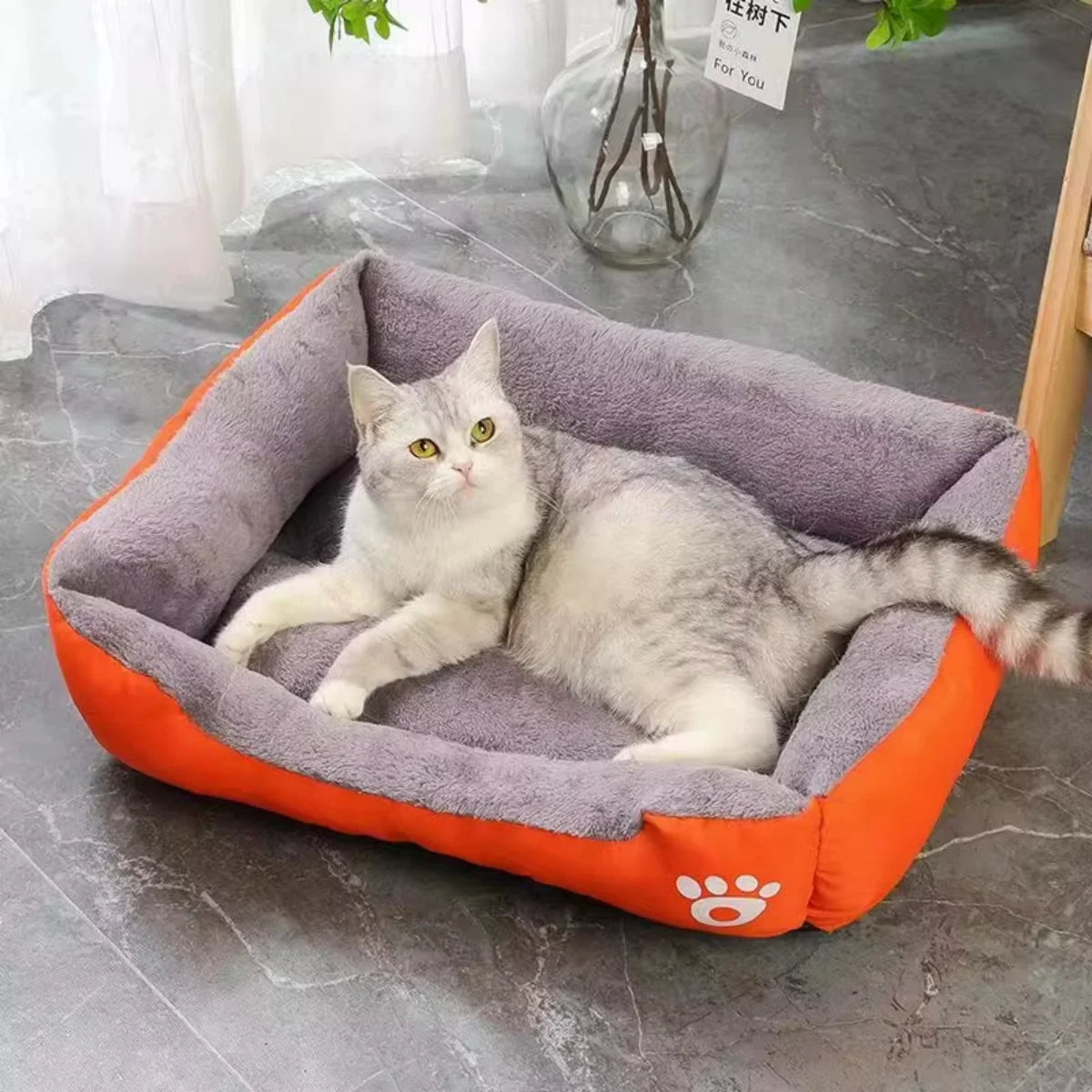 Color Square Winter Pet Bed