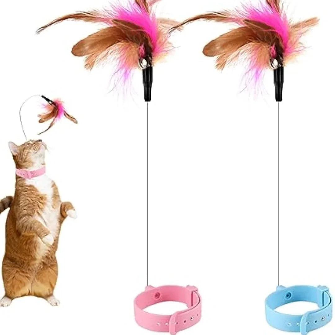 Cat Interactive Toys Feather Collar Self-healing