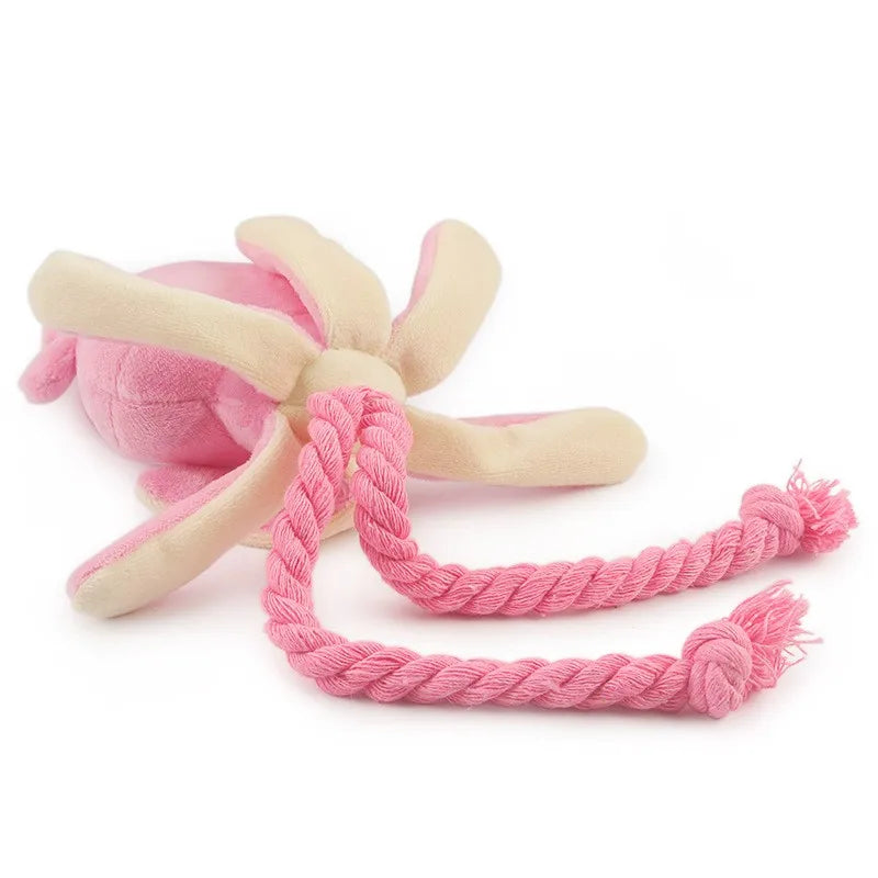 Dog Squid Plush Chew Toy
