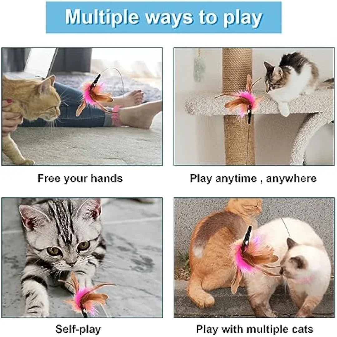 Cat Interactive Toys Feather Collar Self-healing