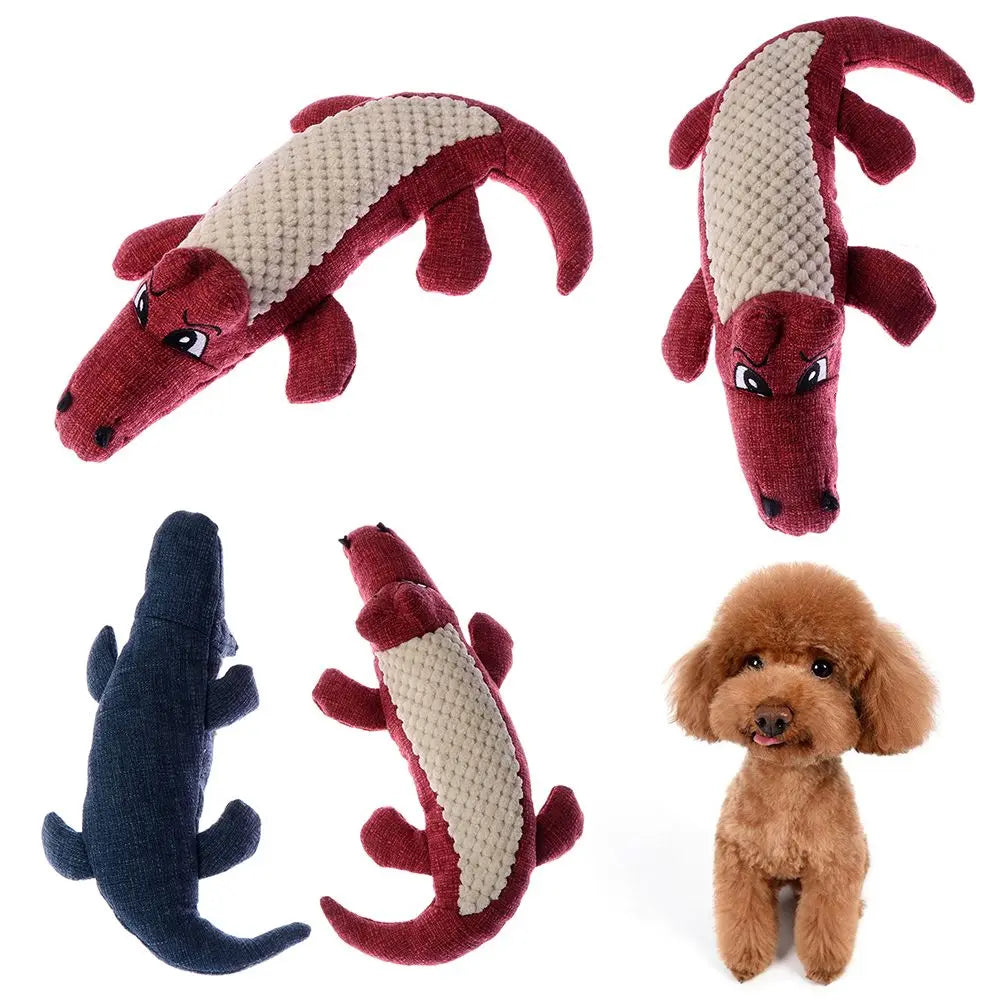 Linen Plush Crocodile Dog Toy