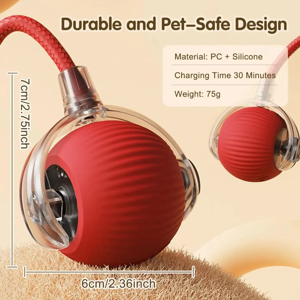 Pet Interactive Auto Rolling Ball with Tail Toy