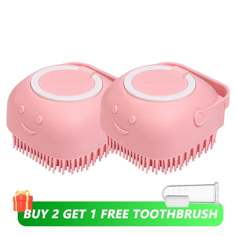 Dog Bathing Brush & Shampoo Dispenser