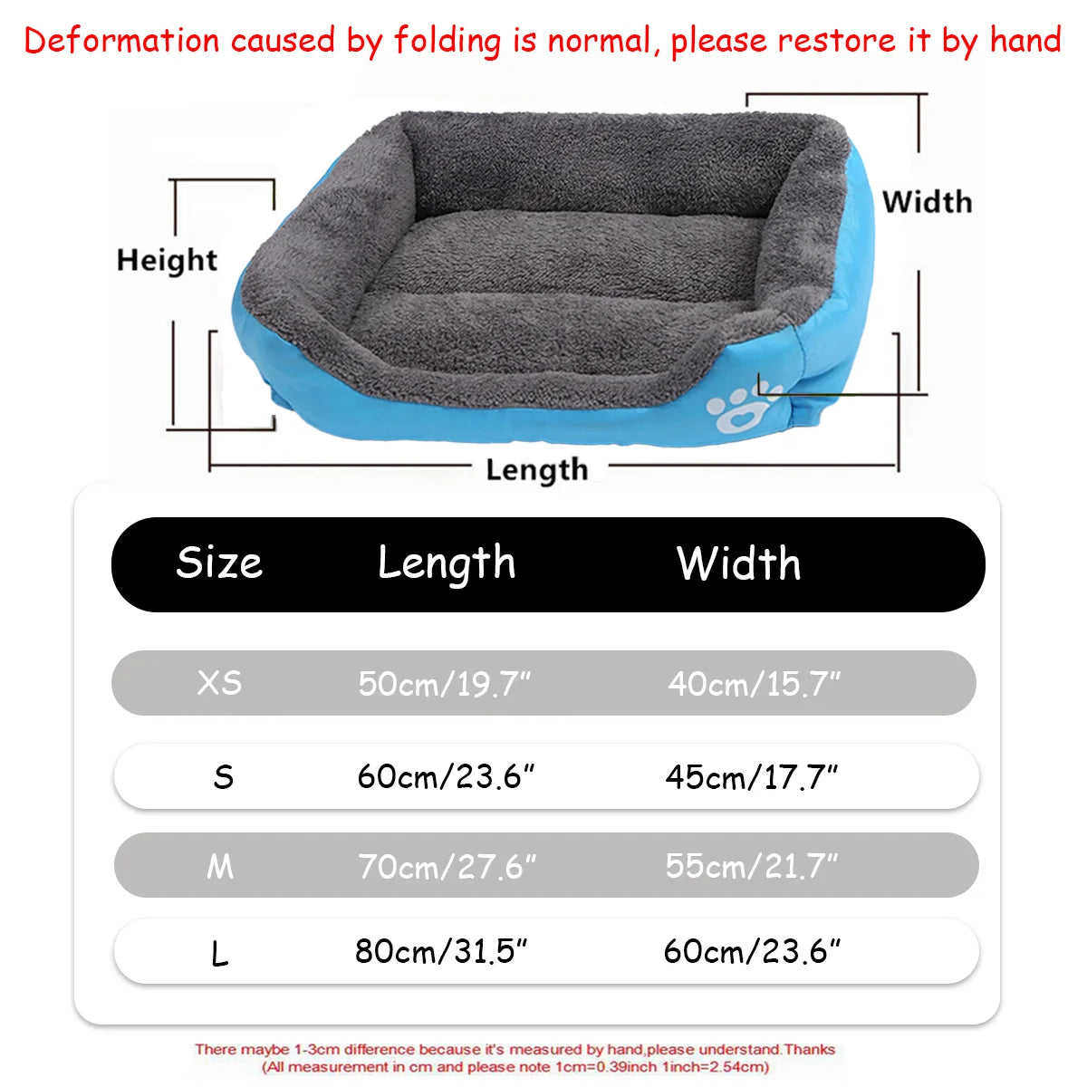 Color Square Winter Pet Bed