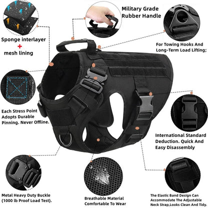 Tactical Military Vest Harness and Leash Set