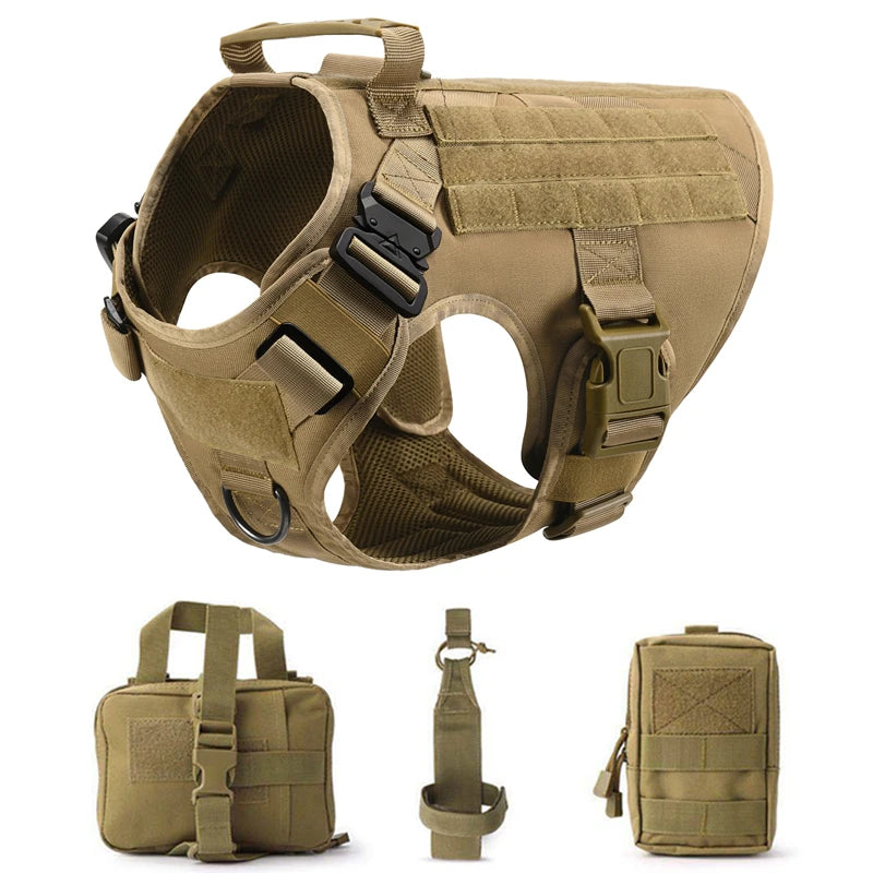 Tactical Military Vest Harness and Leash Set