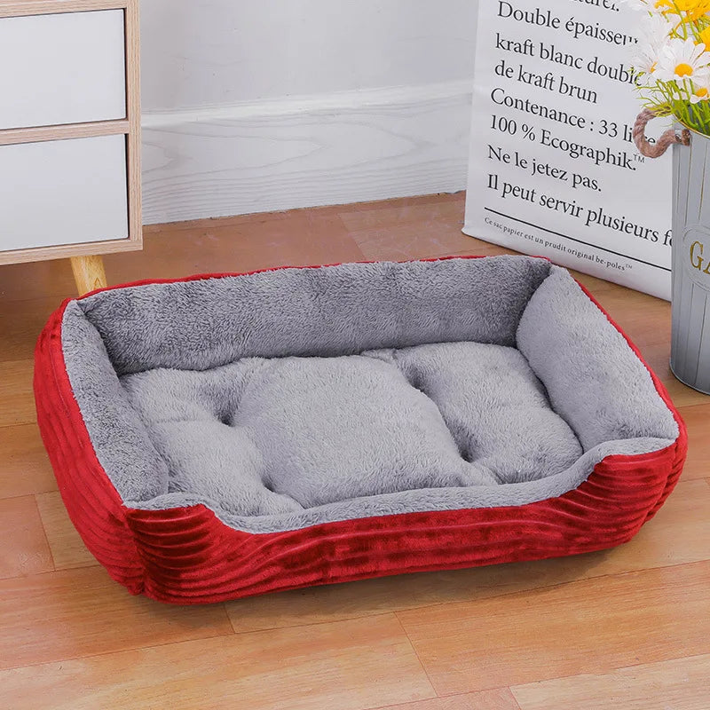 Color Square Winter Pet Bed