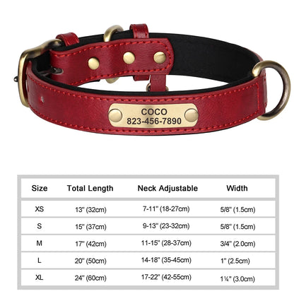 Customized Leather ID Dog Collar