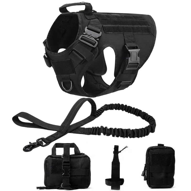 Tactical Military Vest Harness and Leash Set