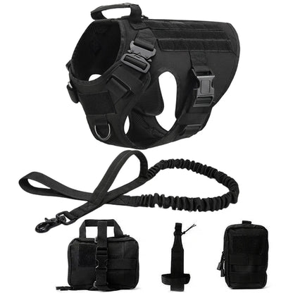 Tactical Military Vest Harness and Leash Set