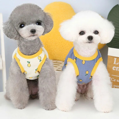 Lemon Pattern Dog Vest Shirt