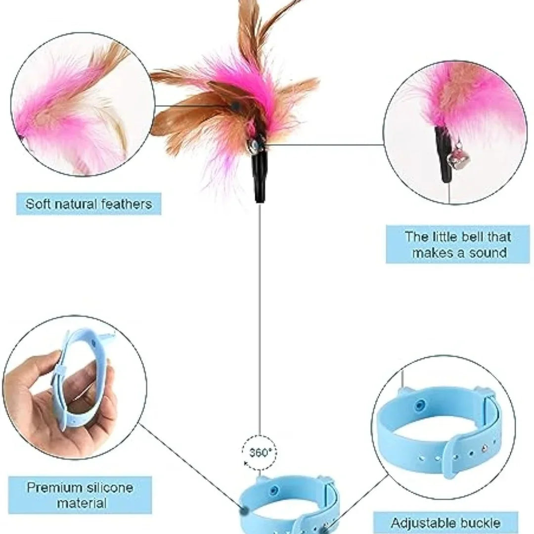 Cat Interactive Toys Feather Collar Self-healing