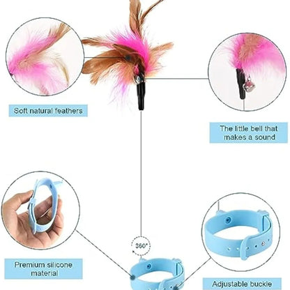 Cat Interactive Toys Feather Collar Self-healing