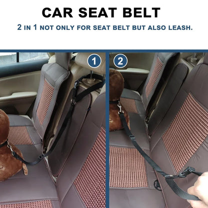 Two-in-One Pet Car Seat Belt &amp; Leash