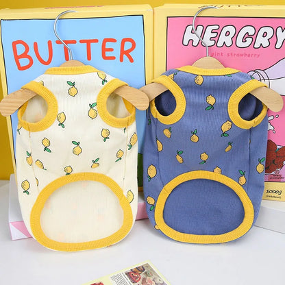 Lemon Pattern Dog Vest Shirt