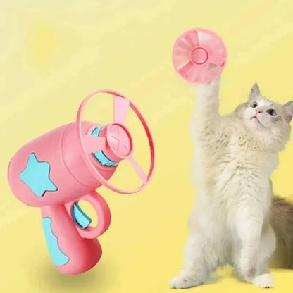 Funny Cat Flying Disc Launcher Toy