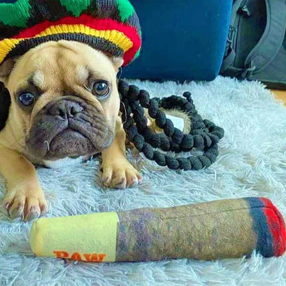 Funny Cigar-Shaped Plush Squeaky Toy