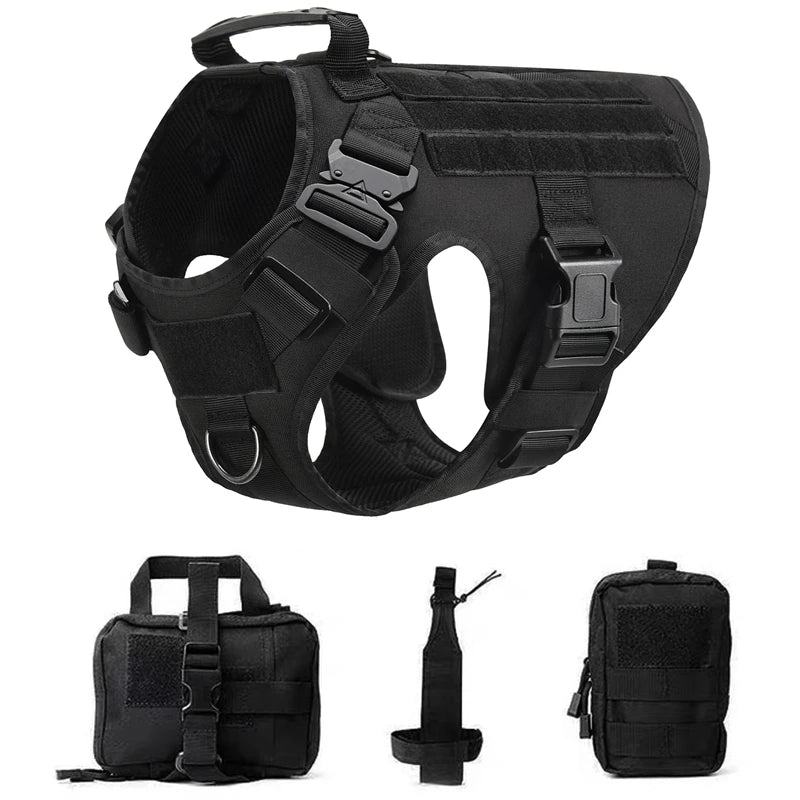 Tactical Military Vest Harness and Leash Set