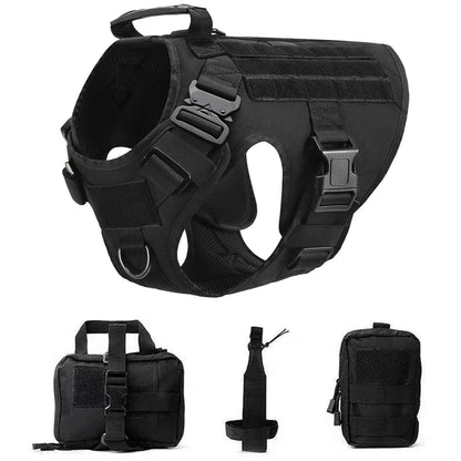 Tactical Military Vest Harness and Leash Set