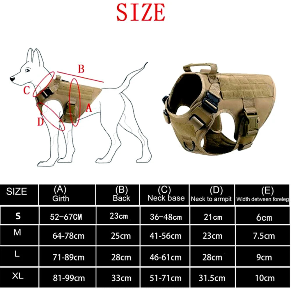 Tactical Military Vest Harness and Leash Set