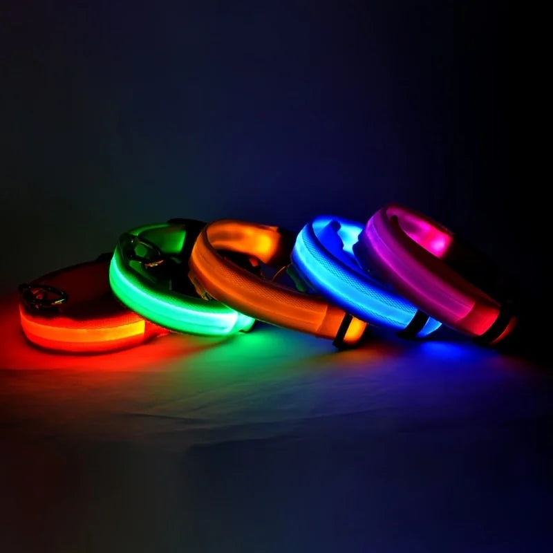 Nylon LED Night Safety Flashing Glow Dog Collar