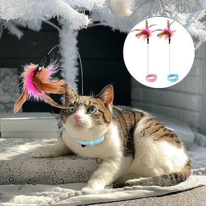 Cat Interactive Toys Feather Collar Self-healing
