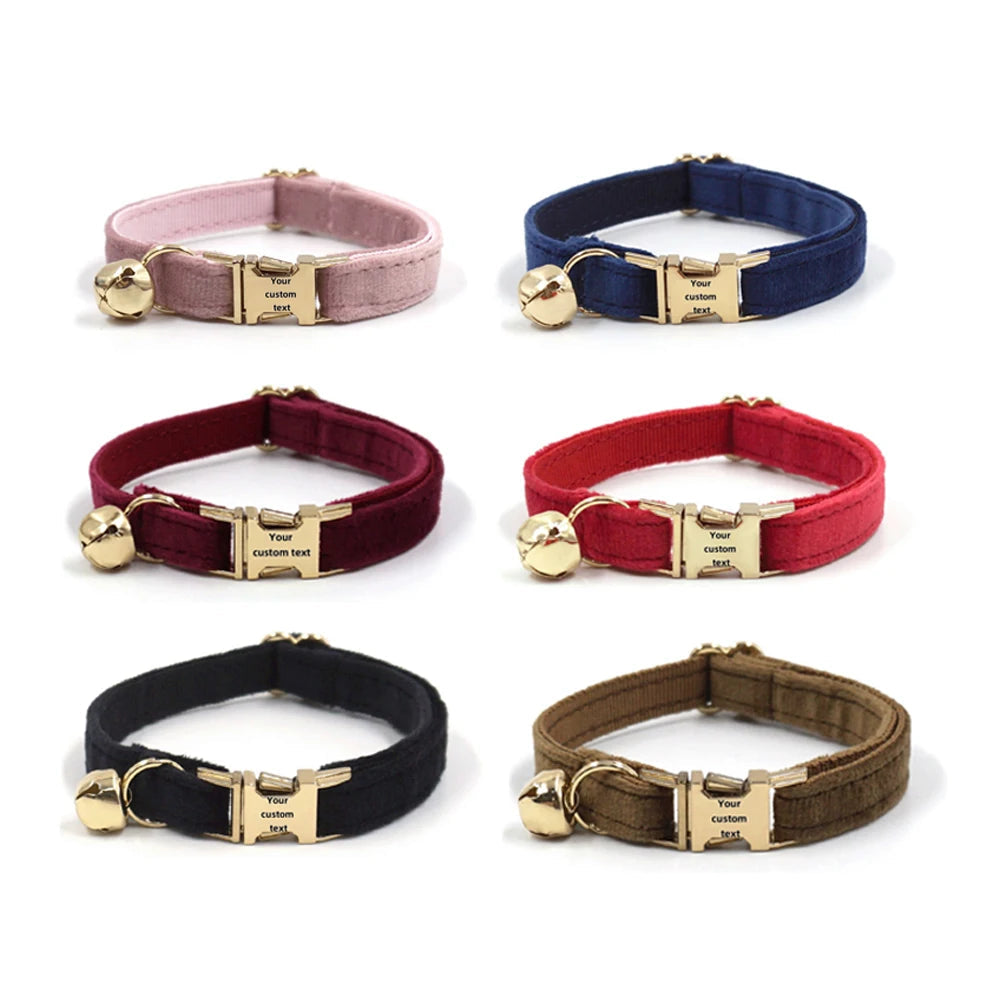 Customized Velvet Cat & Puppy Collar