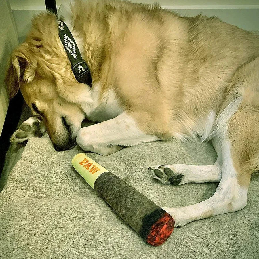 Funny Cigar-Shaped Plush Squeaky Toy