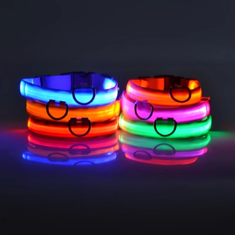 Nylon LED Night Safety Flashing Glow Dog Collar