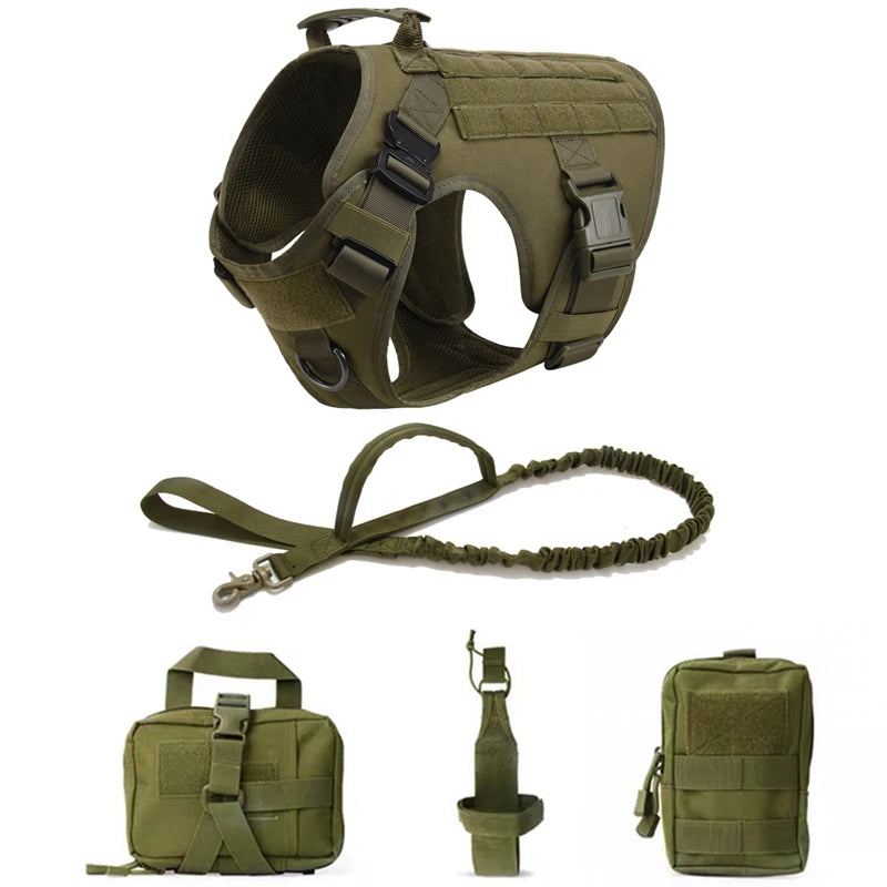 Tactical Military Vest Harness and Leash Set