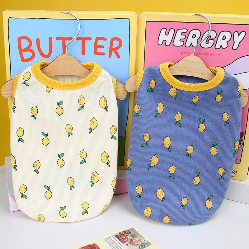 Lemon Pattern Dog Vest Shirt