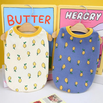Lemon Pattern Dog Vest Shirt