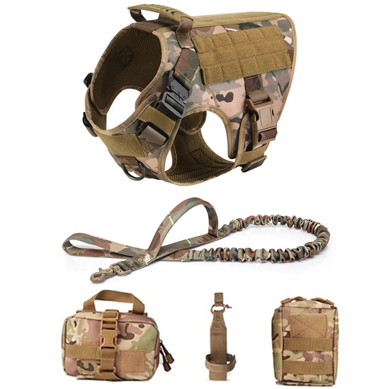 Tactical Military Vest Harness and Leash Set