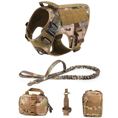 Tactical Military Vest Harness and Leash Set