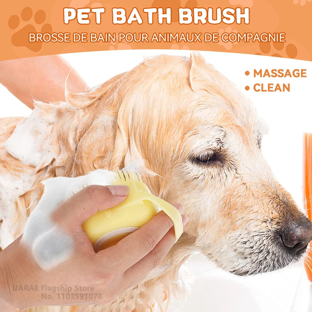 Dog Bathing Brush & Shampoo Dispenser