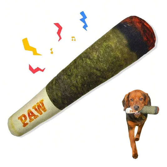 Funny Cigar-Shaped Plush Squeaky Toy