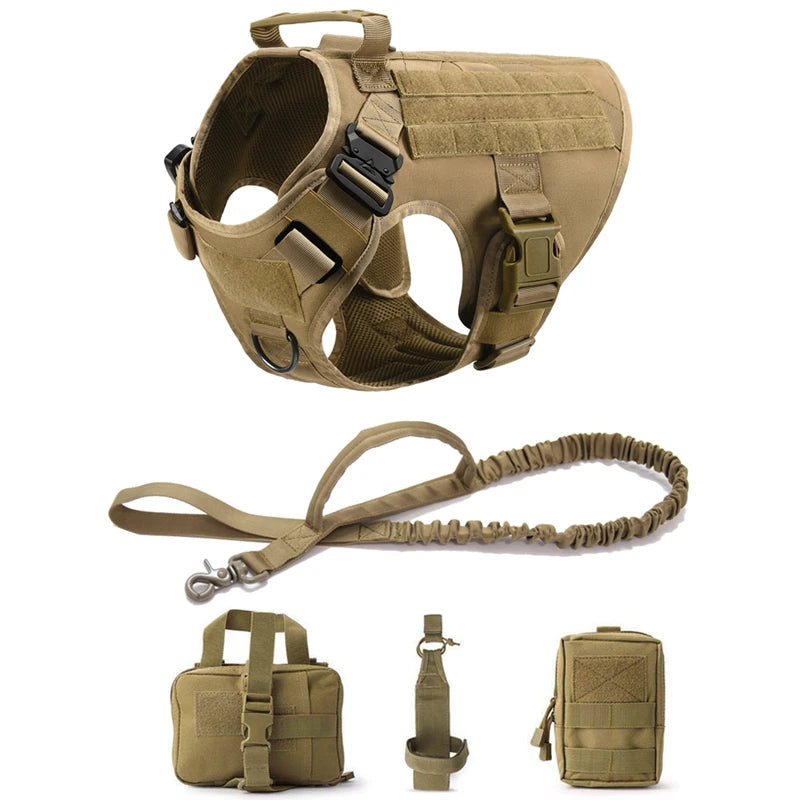 Tactical Military Vest Harness and Leash Set