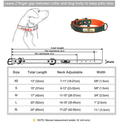 Customized Leather ID Dog Collar
