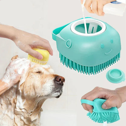 Dog Bathing Brush & Shampoo Dispenser